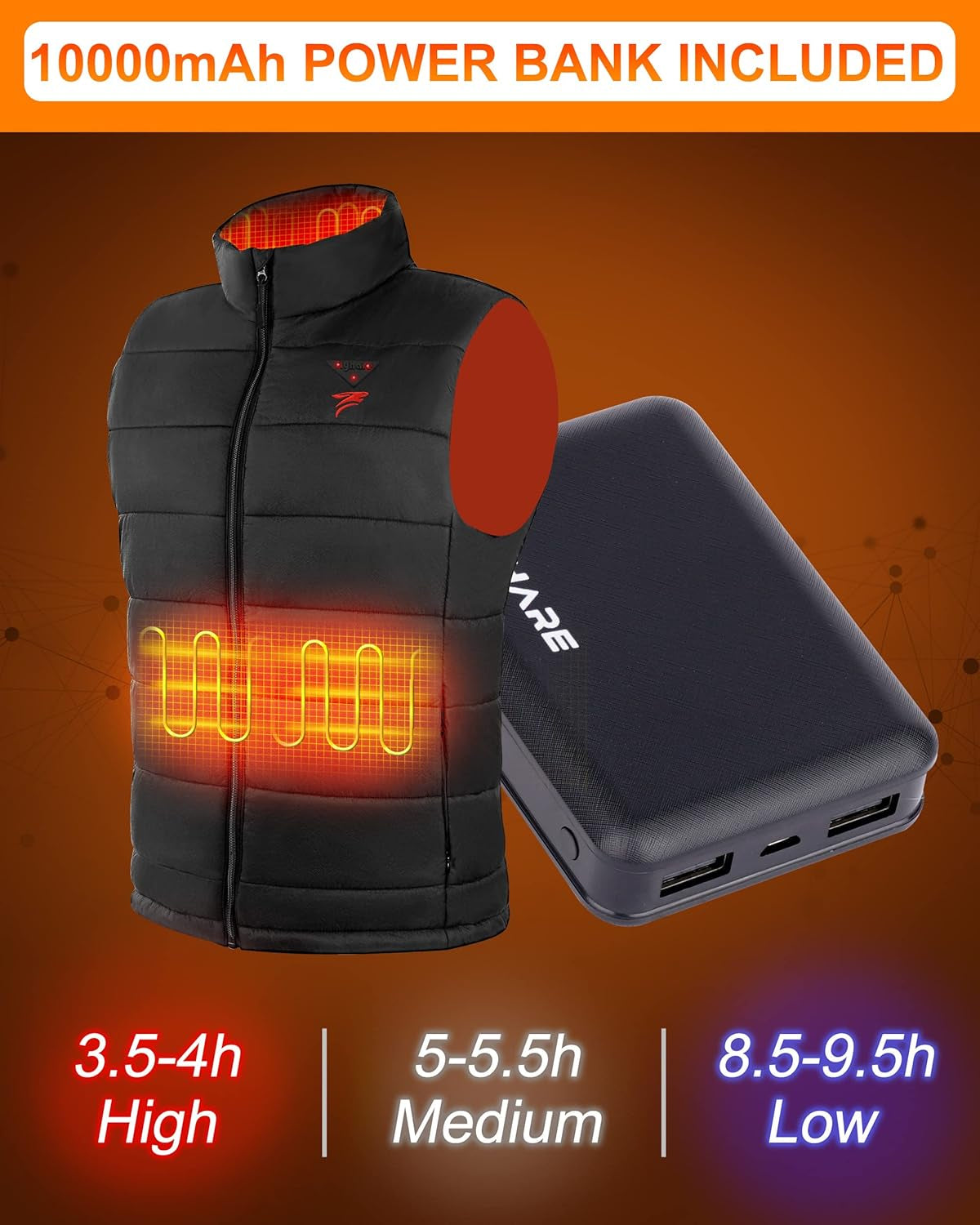 Heated Vest for Men with Battery Pack Included, Warming Men'S Heated Vest Electric, Lightweight Heated Jacket