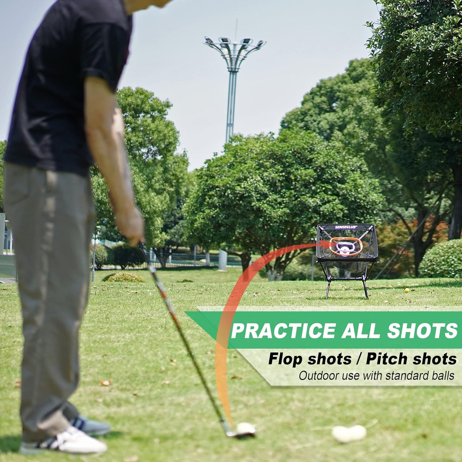 Golf Chipping Net & Driving Net, Backyard Golf Practice Net with Mat, Indoor Golf Training Target with Balls, Funny Golf Games Golf Gifts for Golfers