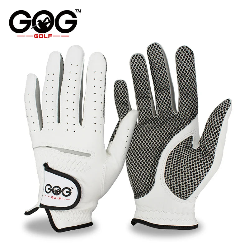 Pack 1 Pcs Golf Gloves Men Left/Right Hand Soft Breathable Pure Sheepskin Genuine Leather with Anti-Slip Granules Men Golf Glove