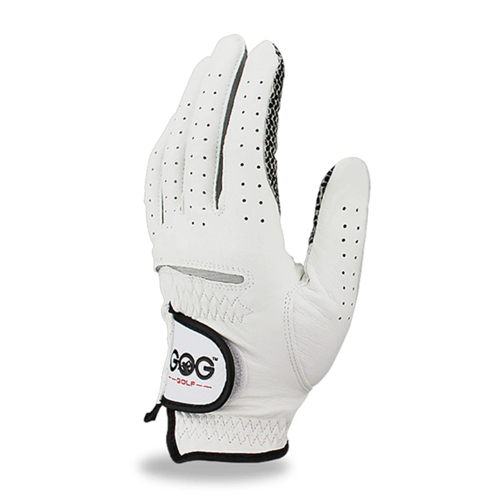 Pack 1 Pcs Golf Gloves Men Left/Right Hand Soft Breathable Pure Sheepskin Genuine Leather with Anti-Slip Granules Men Golf Glove