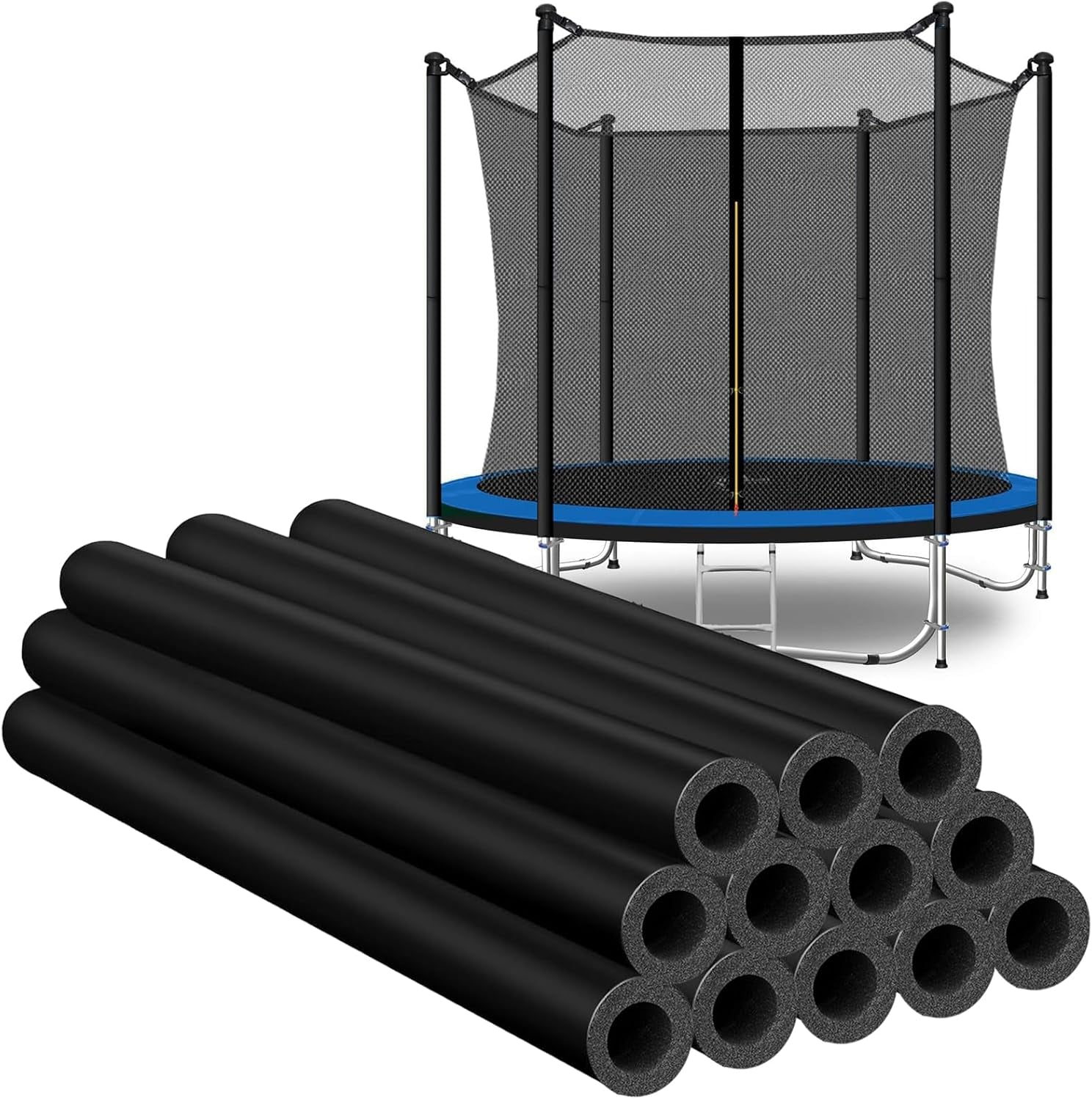 Trampoline Foam Tubes Padding 90 Cm - Pole Protection for 8 Poles Safety Net Including