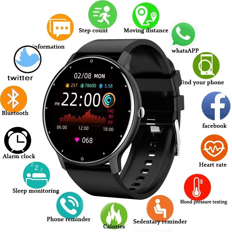 2025 Smart Watch Women Men Lady Gift Sport Fitness Watches Heart Rate Monitor Waterproof Smartwatch for Xiaomi Android IOS