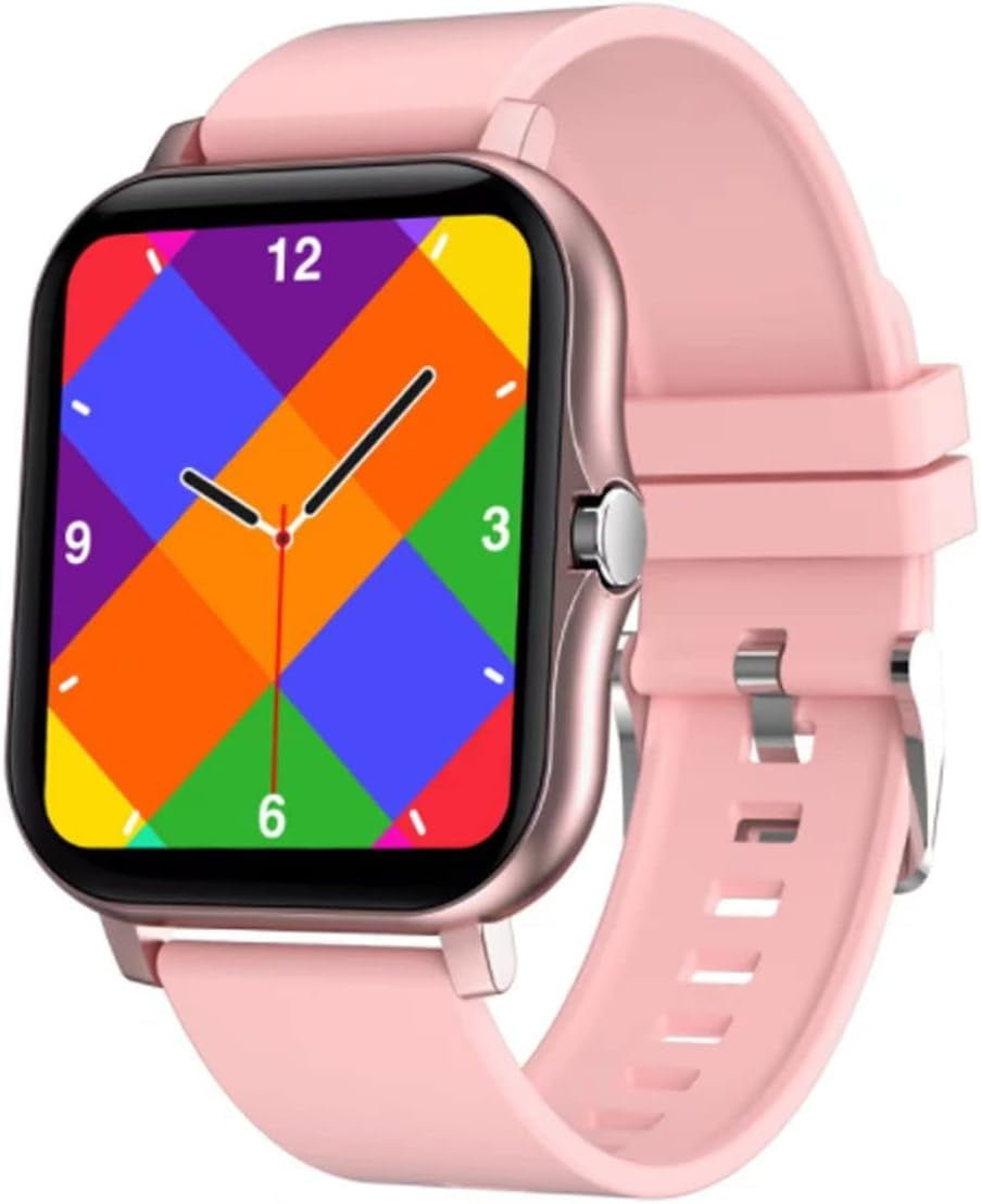 Smart Fitness Tracker Watch for Android/iOS - IP68 Waterproof, Heart Rate, Blood Oxygen, and Sleep Monitoring, 8 Sports Modes, Breath Training, Weather Updates - 1.69-Inch Display for Men and Women in Rose Gold