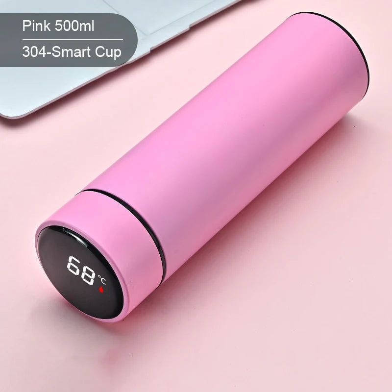 500ML Intelligent Water Bottle Cooler Stainless Steel Thermos Coffee Bottle Temperature Display Leakproof Sport Vacuum Flasks