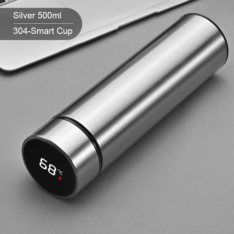 500ML Intelligent Water Bottle Cooler Stainless Steel Thermos Coffee Bottle Temperature Display Leakproof Sport Vacuum Flasks