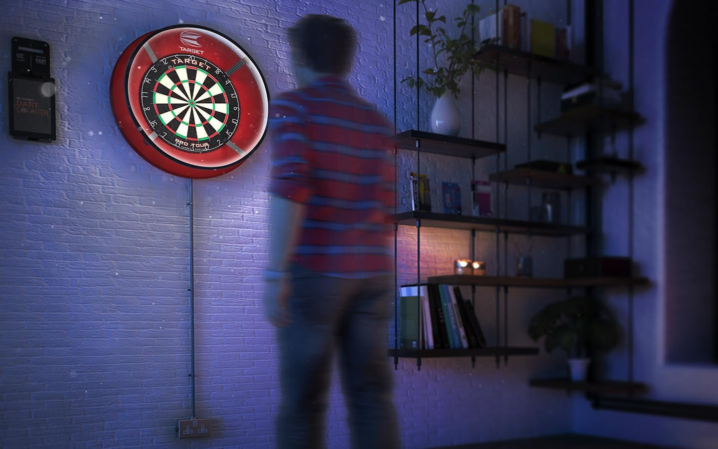 Darts Corona Vision Dartboard Lighting System, Black Frame | White LED Dart Board Surround Ring Light | Available with Pro Tour Dartboards Surround & Championship Dartboard, or Oche Dart Mat