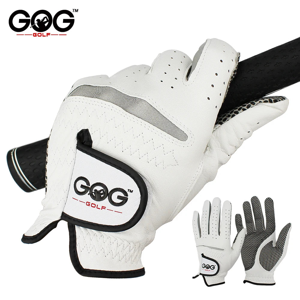 Pack 1 Pcs Golf Gloves Men Left/Right Hand Soft Breathable Pure Sheepskin Genuine Leather with Anti-Slip Granules Men Golf Glove