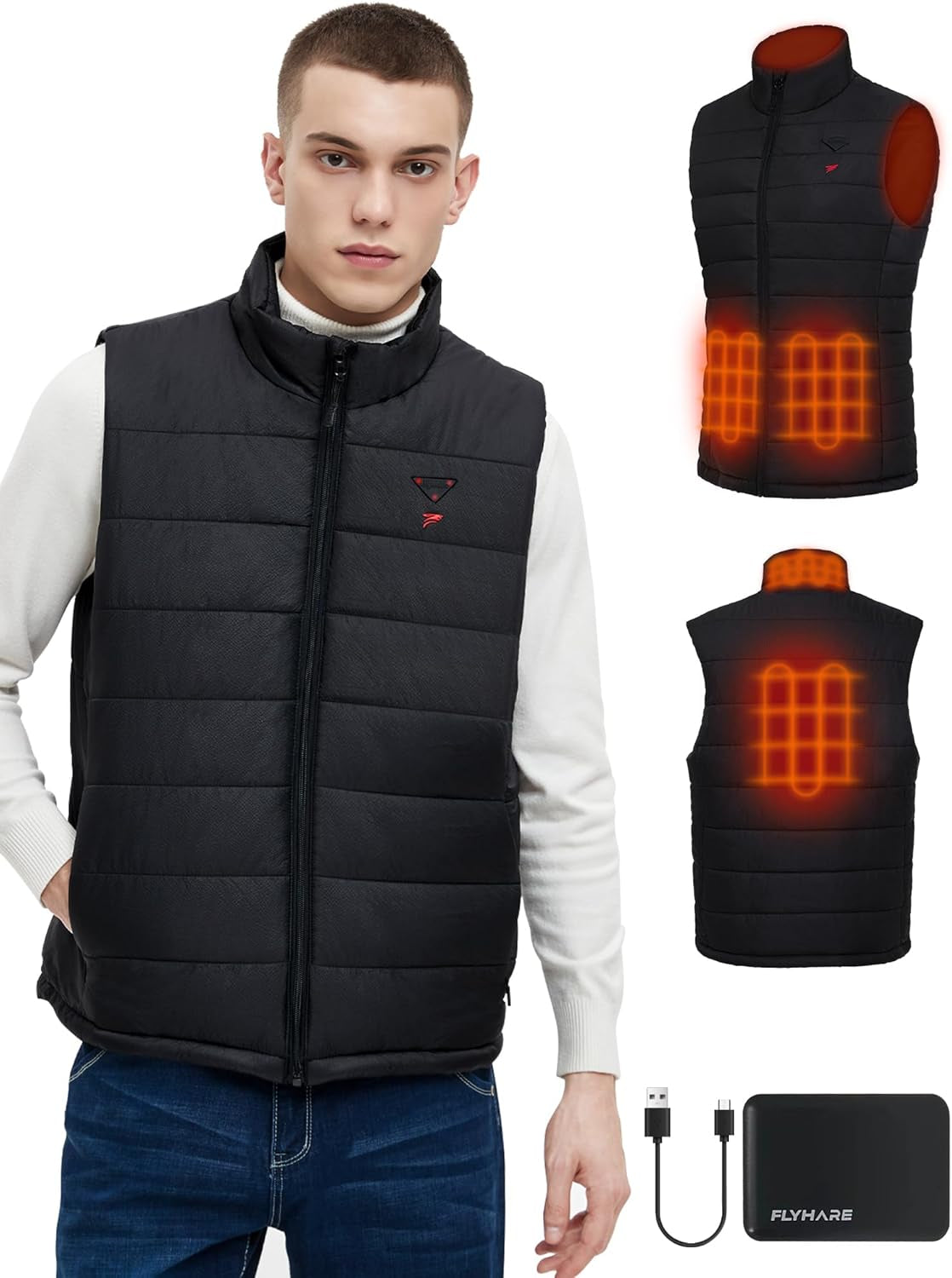Heated Vest for Men with Battery Pack Included, Warming Men'S Heated Vest Electric, Lightweight Heated Jacket