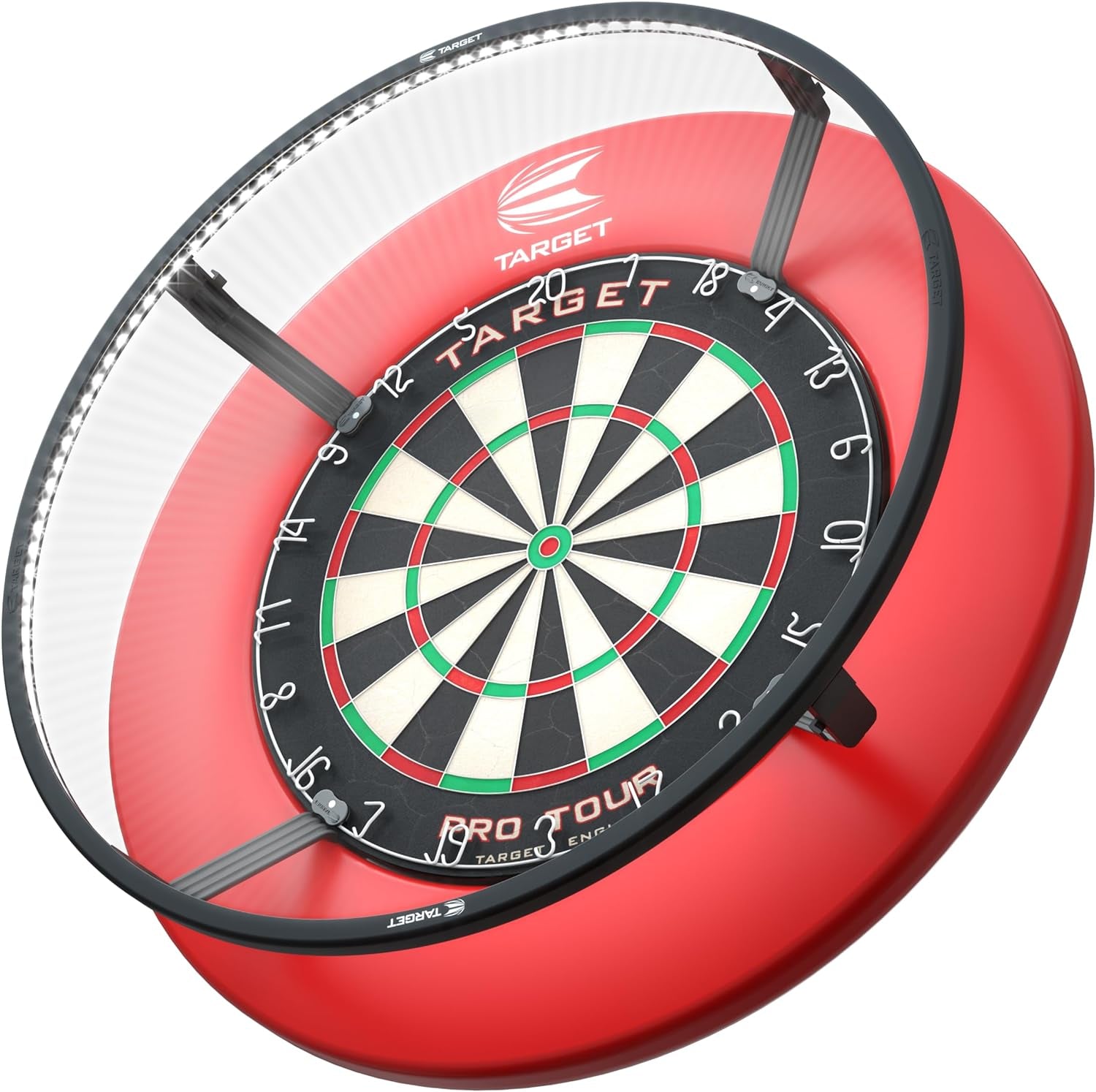 Darts Corona Vision Dartboard Lighting System, Black Frame | White LED Dart Board Surround Ring Light | Available with Pro Tour Dartboards Surround & Championship Dartboard, or Oche Dart Mat