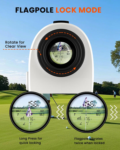 Golf Rangefinder with Slope, Golf Laser Rangefinder,1200 Yard Range Finder Golfing with Magnetic Holder, USB C Rechagreable, 7X Magnification, High-Precision Flag Lock Vibration, Fast Focus