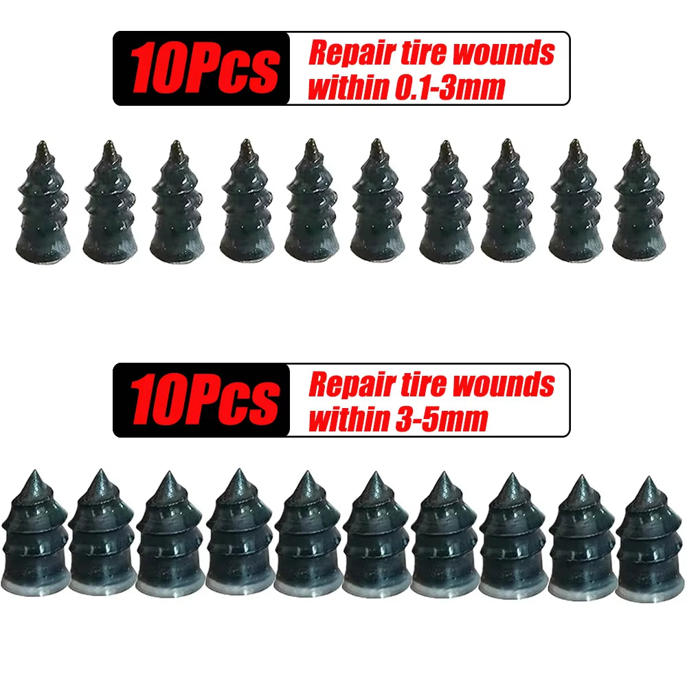 Vacuum Tyre Repair Set Nail Kit for Wheels Car Motorcycle Scooter Rubber Tubeless Tire Repair Tool A1 Glue Free Repair Tire Nail