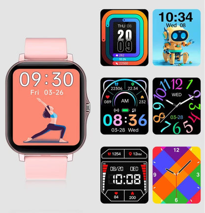 Smart Fitness Tracker Watch for Android/iOS - IP68 Waterproof, Heart Rate, Blood Oxygen, and Sleep Monitoring, 8 Sports Modes, Breath Training, Weather Updates - 1.69-Inch Display for Men and Women in Rose Gold