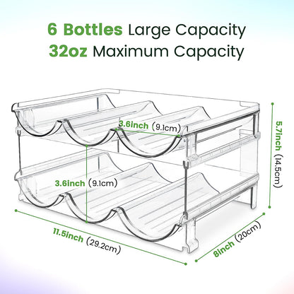 Water Bottle Storage Organizer Set - Stackable Cabinet Rack for Efficient Water Bottle Management (2 Packs)