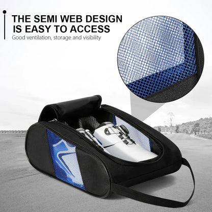 New Portable Mini Golf Shoe Bag Nylon Shoe Carrier Bags Zipper Golfball Holder Breathable Pouch Pack Tee Bag Sport Accessories