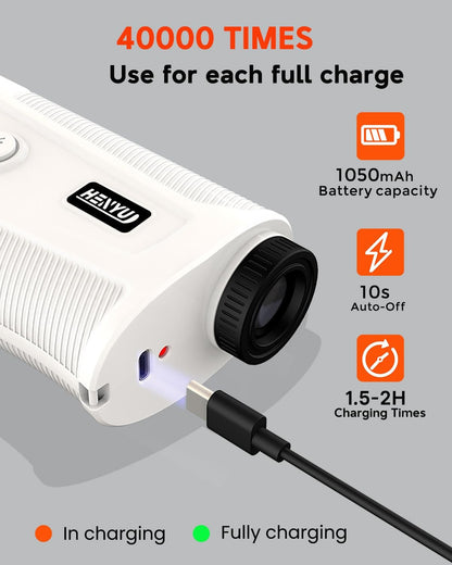 Golf Rangefinder with Slope, Golf Laser Rangefinder,1200 Yard Range Finder Golfing with Magnetic Holder, USB C Rechagreable, 7X Magnification, High-Precision Flag Lock Vibration, Fast Focus