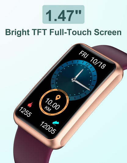 Fitness Tracker - Standalone Fitness Watch for Men and Women, IP68 Waterproof with Full Touch Screen, Steps and Calories Counter, Sleep Tracker, and Alarm Clocks (Purple)